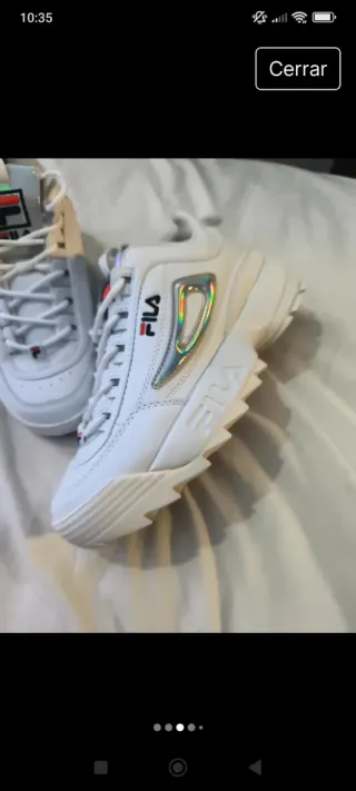 Zapatillas Fila Plataforma Blancas y Plateadas