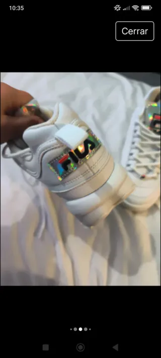 Zapatillas Fila Plataforma Blancas y Plateadas