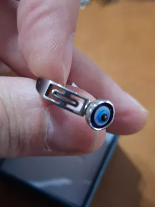 Anello acciaio Evil Eye misura 18