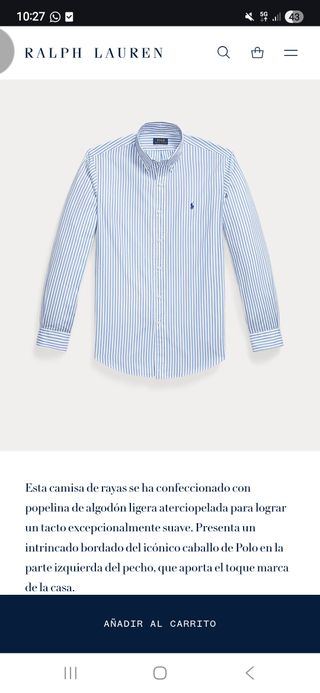 Camisa rayas Polo Ralph Lauren Custom Fit