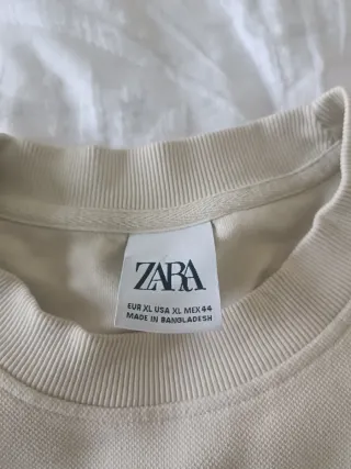 Sudadera Zara Beige Talla XL