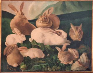 Cuadro al óleo Vicenç Maicas - Conejos