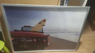 Cuadro Ikea Coche Clásico y Tabla Surf