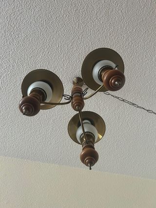 Lámpara colgante vintage madera y metal