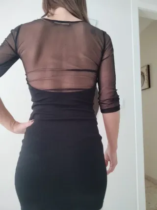 Vestido fiesta negro con pedrería