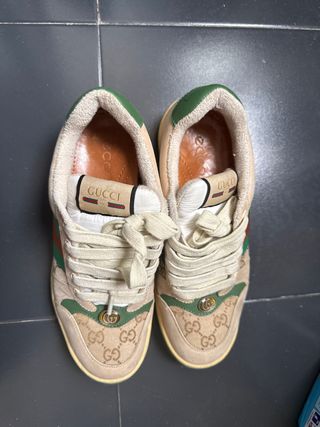 Zapatillas Gucci Beige/Verde Seminuevas