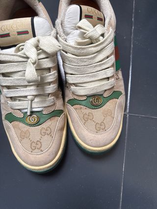 Zapatillas Gucci Beige/Verde Seminuevas