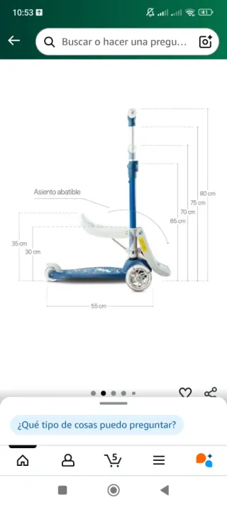 Patinete infantil con luces