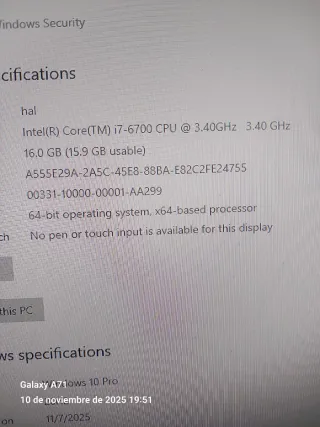 Placa Base Gigabyte GA-Z170-HD3P,i7 6700,16gb ddr4