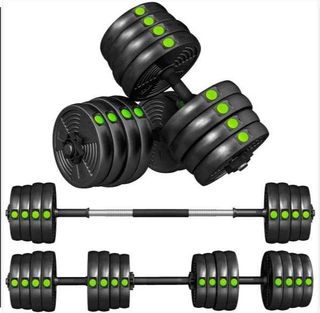 Kit de Mancuernas 30kg 2 en 1 con Barra de Pesas