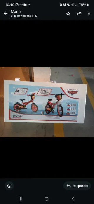 Bicicleta Infantil Rayo McQueen Roja