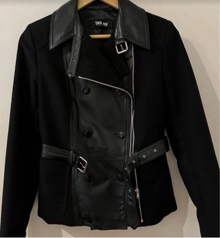 Chaqueta Civit marrón paño y piel