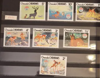7 Sellos Disney Bambi Grenadines 1980