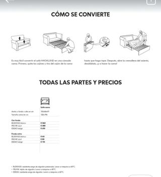 Divano letto Ikea Beige in tessuto