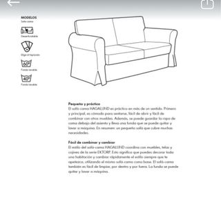 Divano letto Ikea Beige in tessuto