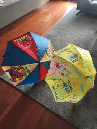 Paraguas infantil Bob Esponja y Spiderman