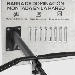 Barras Dominadas Pared Negro 150kg
