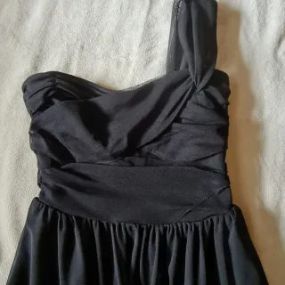 Vestido fiesta negro asimétrico Talla M