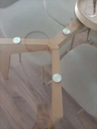 Mesa Comedor Cristal y Madera 90cm anc* 160cm alto