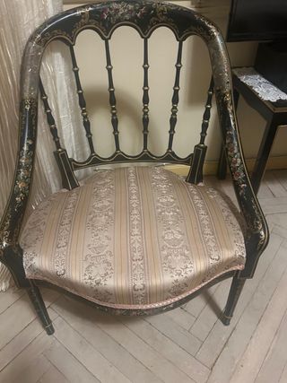 Mueble oriental madera lacada negro y oro