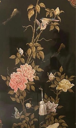 Mueble oriental madera lacada negro y oro