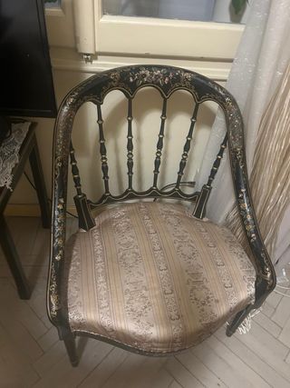 Mueble oriental madera lacada negro y oro