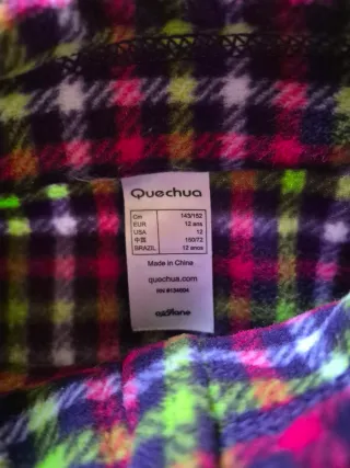 Maglione pile 1/4 zip fantasia quadri 12 anni