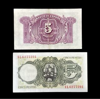 BILETES DE 5 PESETAS. AÑOS 30/40/50. ORIGINALES