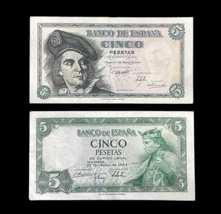BILETES DE 5 PESETAS. AÑOS 30/40/50. ORIGINALES