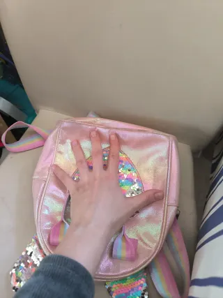 Mochila infantil con orejas y lentejuelas