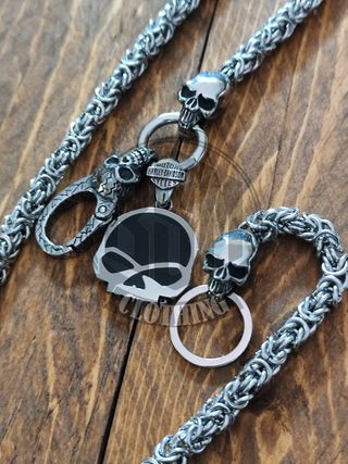 Catena Portafoglio Harley Davidson skull black
