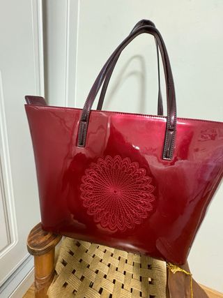 Bolso Desigual Rojo Charol Flores