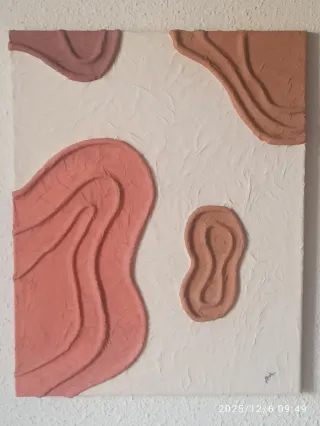 Cuadro Decorativo Arte Relieve Beige/tostados