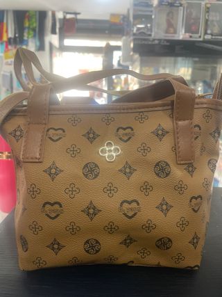 Borsetta marrone con fantasia