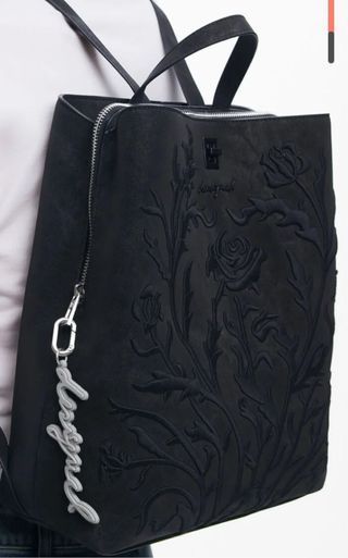 Mochila Desigual Negra Flores