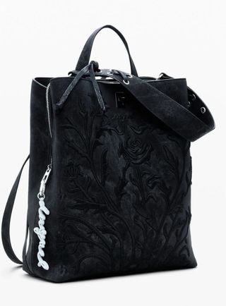 Mochila Desigual Negra Flores