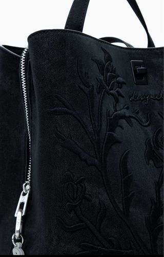 Mochila Desigual Negra Flores