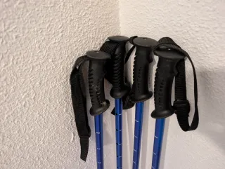 Bastones de esquí telescópicos azules