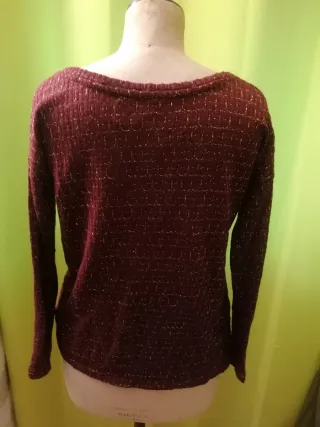Jersey Bershka Burdeos Calado Talla L