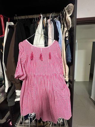 Vestido Boho Chic Rosa y Blanco