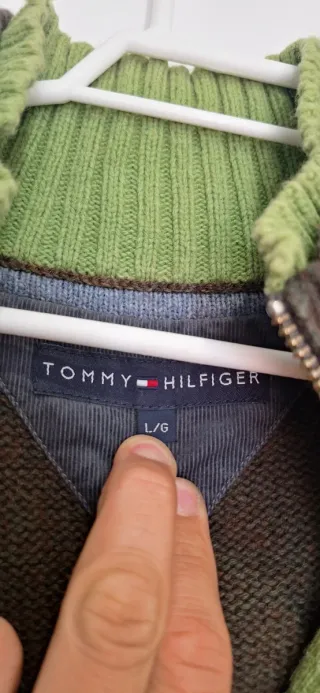 Jersey Tommy Hilfiger cremallera verde y marrón
