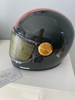 Casco Retro R&S Sons Talla M Verde/ Rojo .