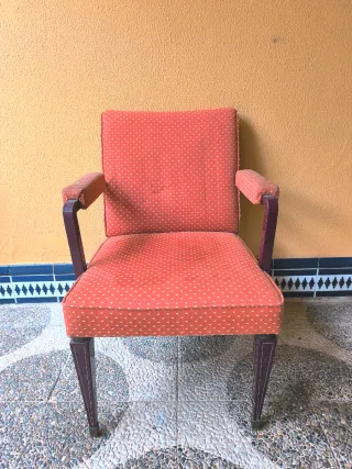 Poltrona vintage imbottita arancione