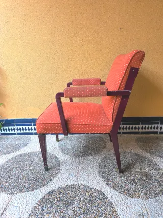 Poltrona vintage imbottita arancione