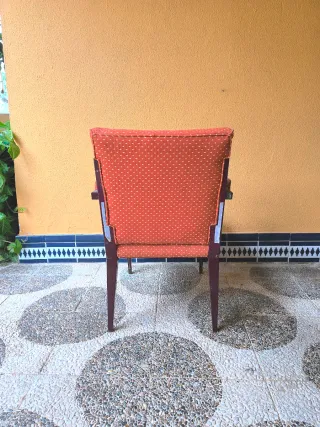 Poltrona vintage imbottita arancione