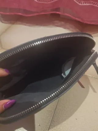 Borsetta donna nera effetto coccodrillo