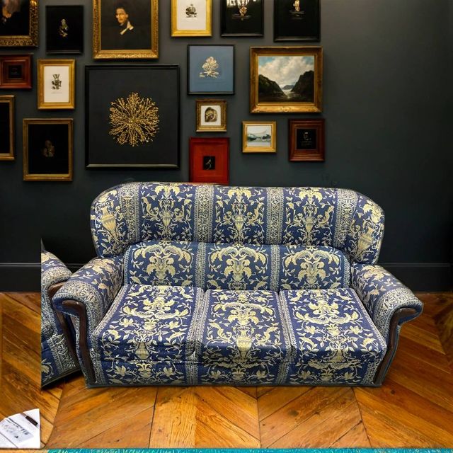 CONJUNTO DE SOFÁ Y SILLÓN VINTAGE