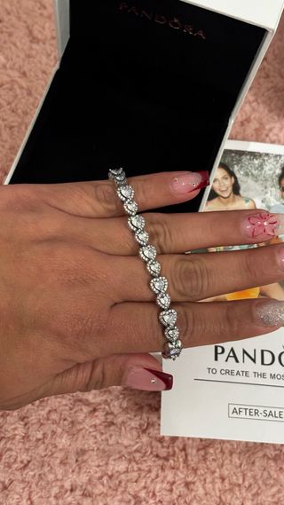 Pulsera Pandora Corazones Brillantes Plata