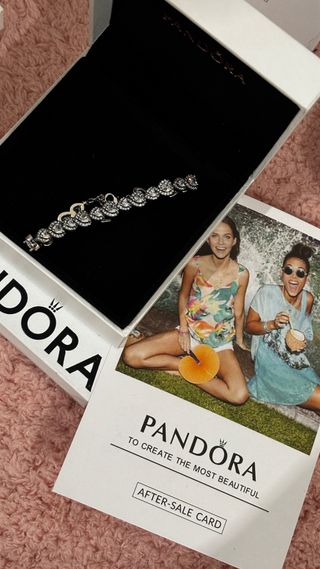 Pulsera Pandora Corazones Brillantes Plata