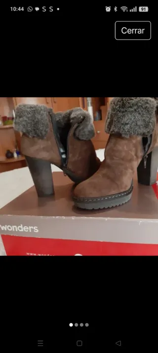 Botines Ante Marrones Wonders Talla 37